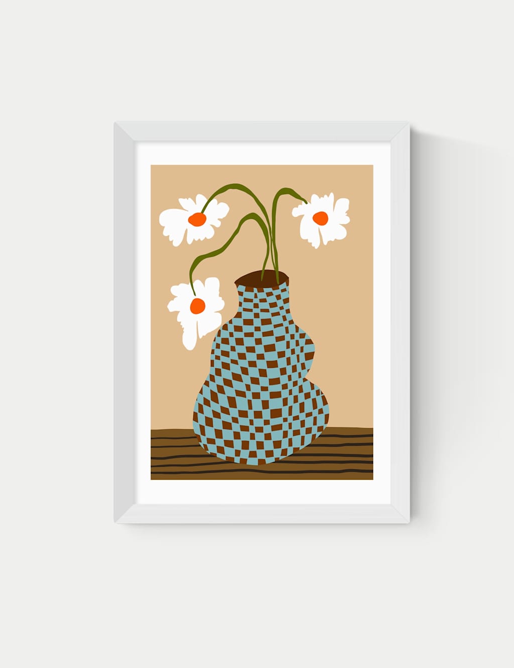 East End Prints Party Floral Pottery Framed Art Print - A1 - White - Available at M&S