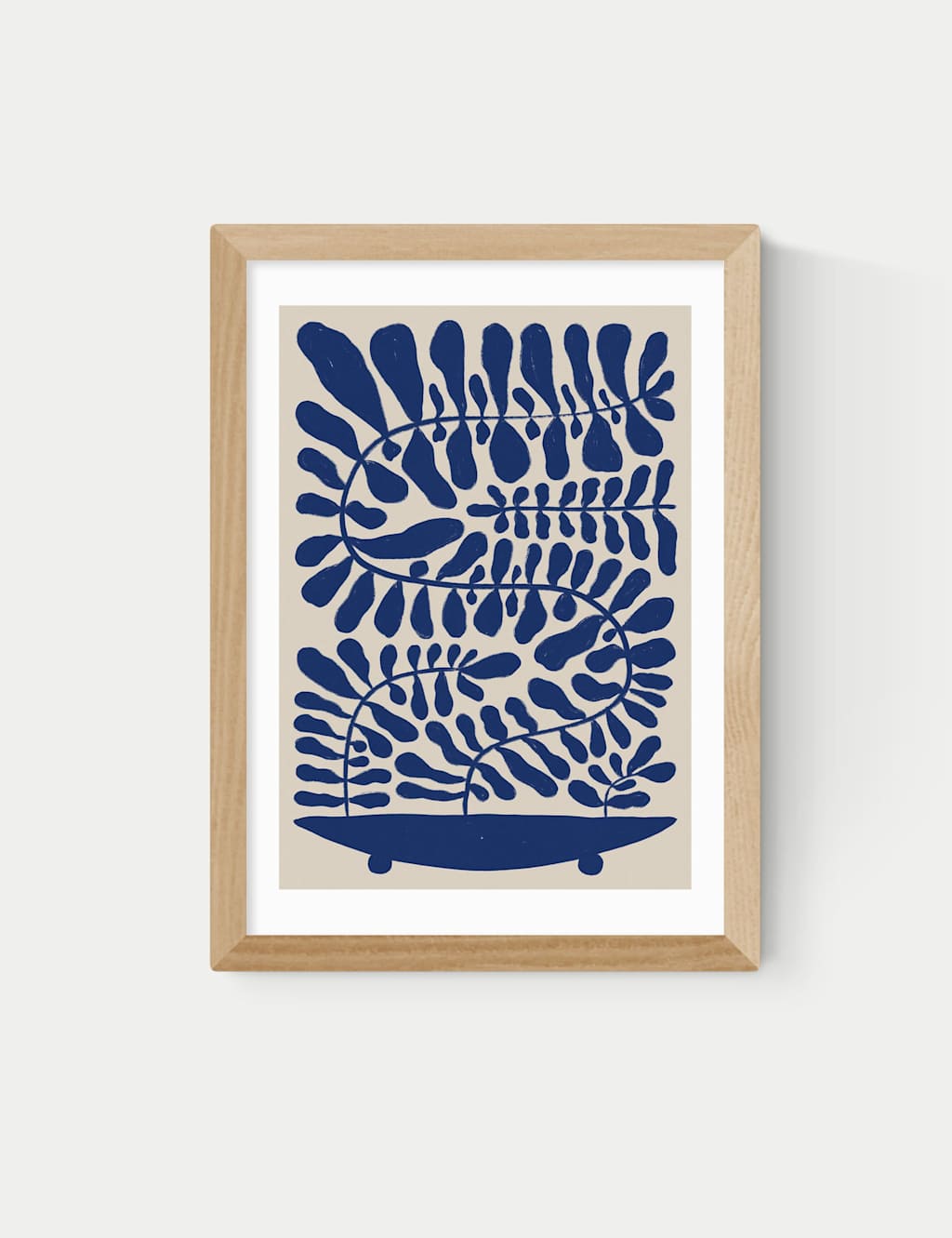 East End Prints One Hundred Leaved Plant VII Framed Art Print - A1 - Natural - Available at M&S