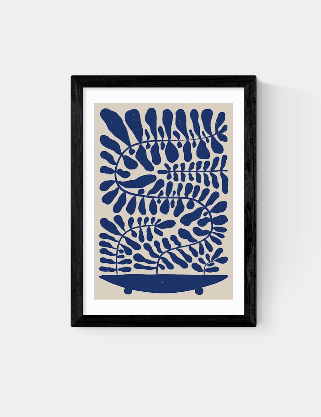 East End Prints One Hundred Leaved Plant VII Framed Art Print - A3 - Black - Available at M&S