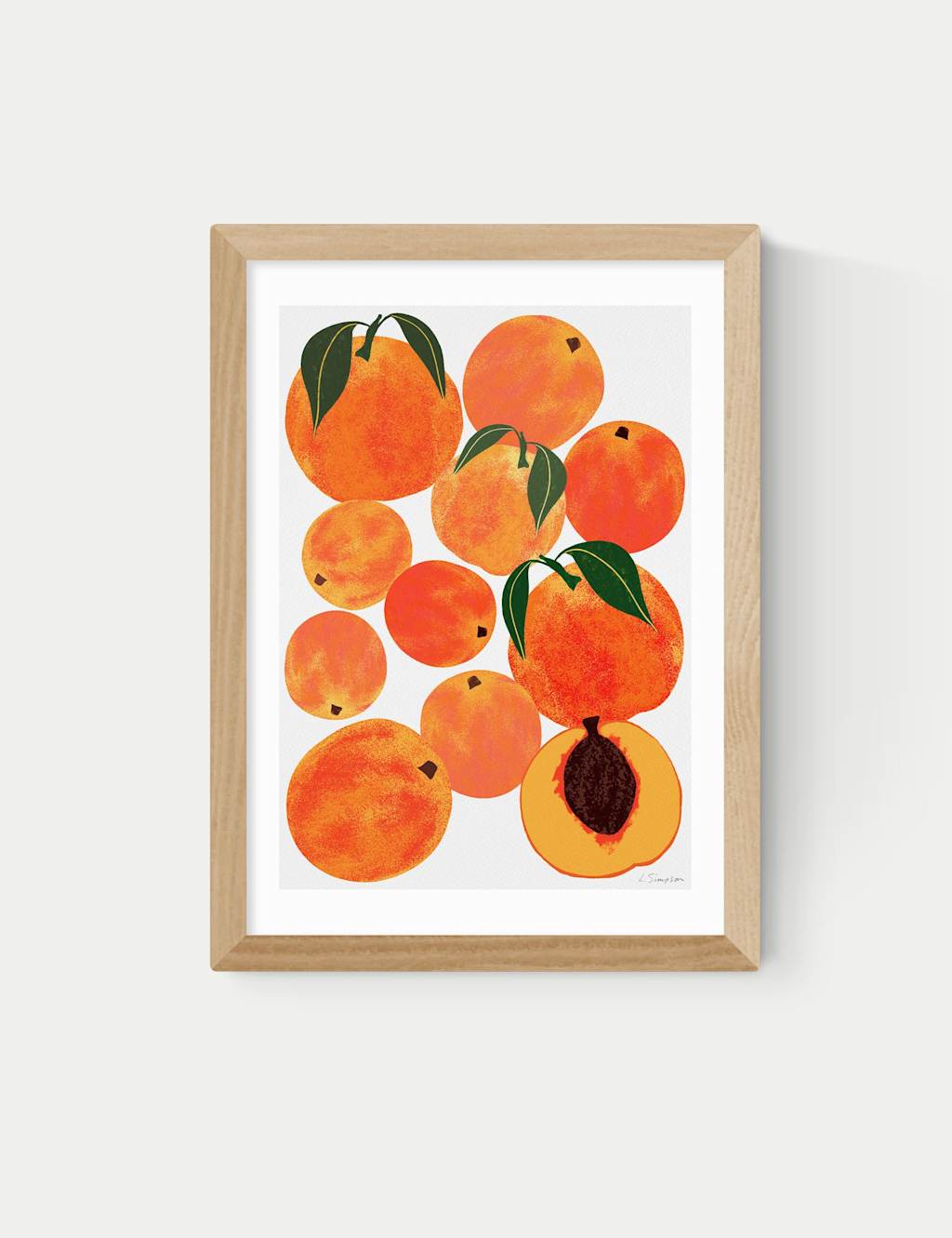 East End Prints Peach Harvest Framed Art Print - A1 - Natural - Available at M&S