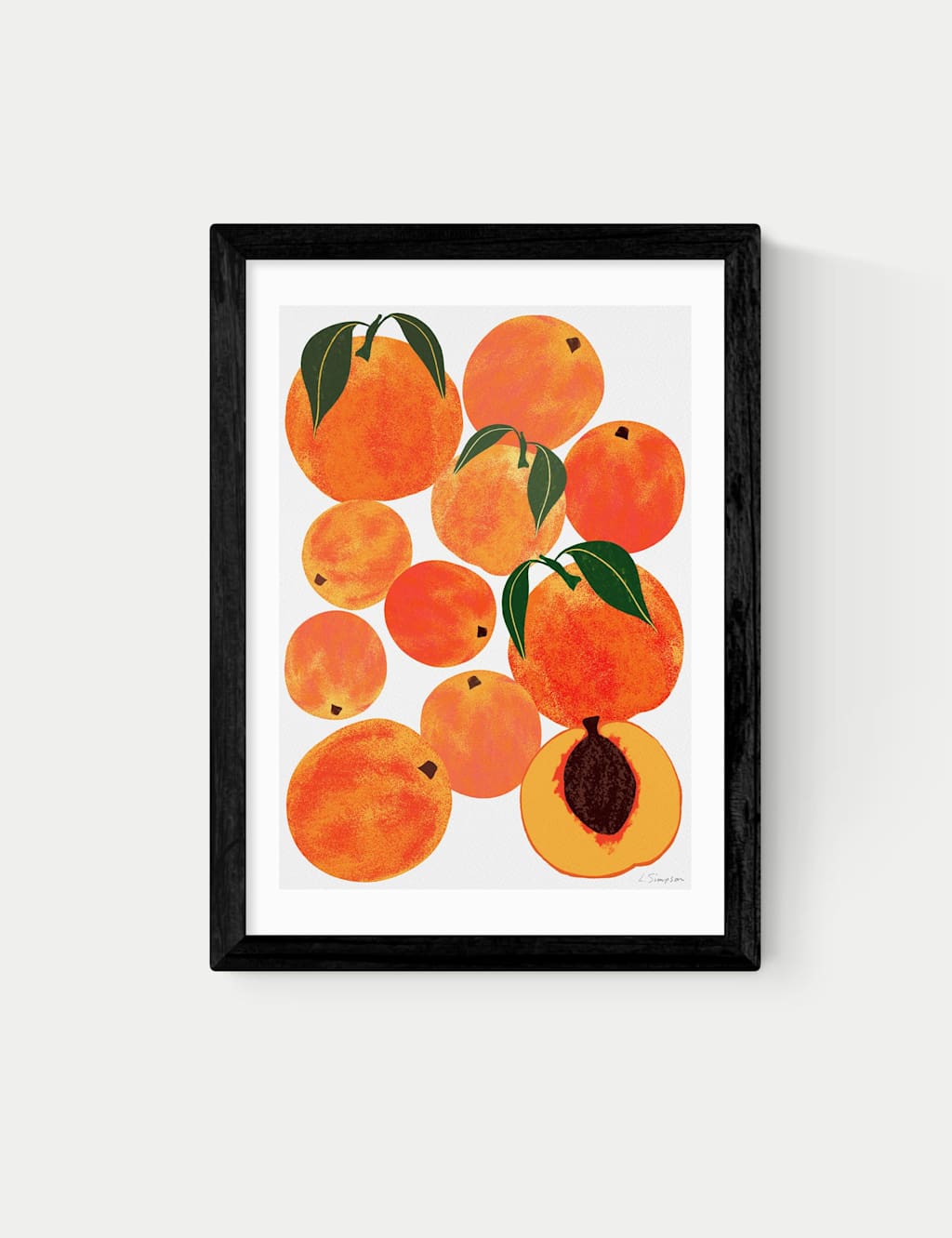 East End Prints Peach Harvest Framed Art Print - A3 - Black - Available at M&S