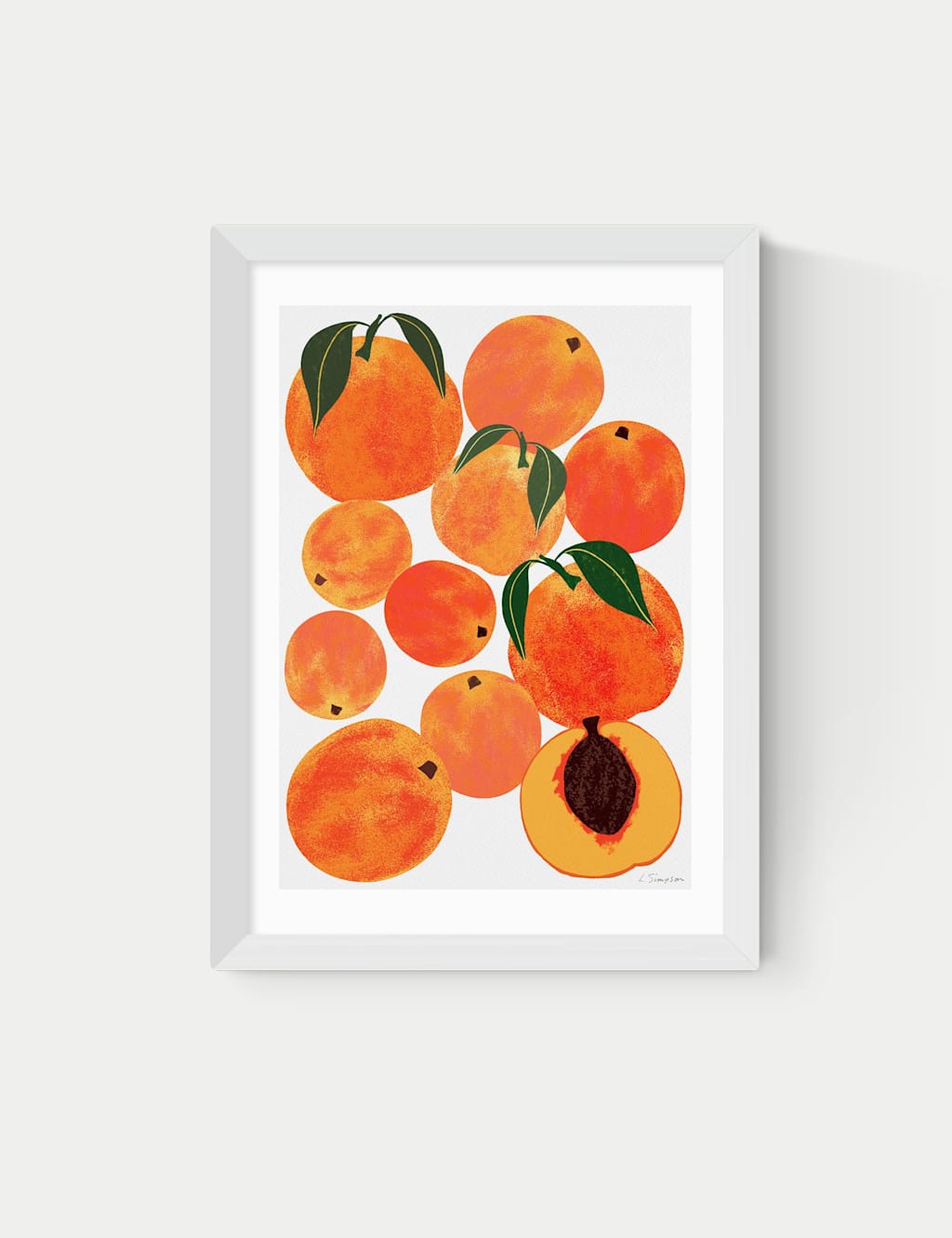 East End Prints Peach Harvest Framed Art Print - A2 - White - Available at M&S