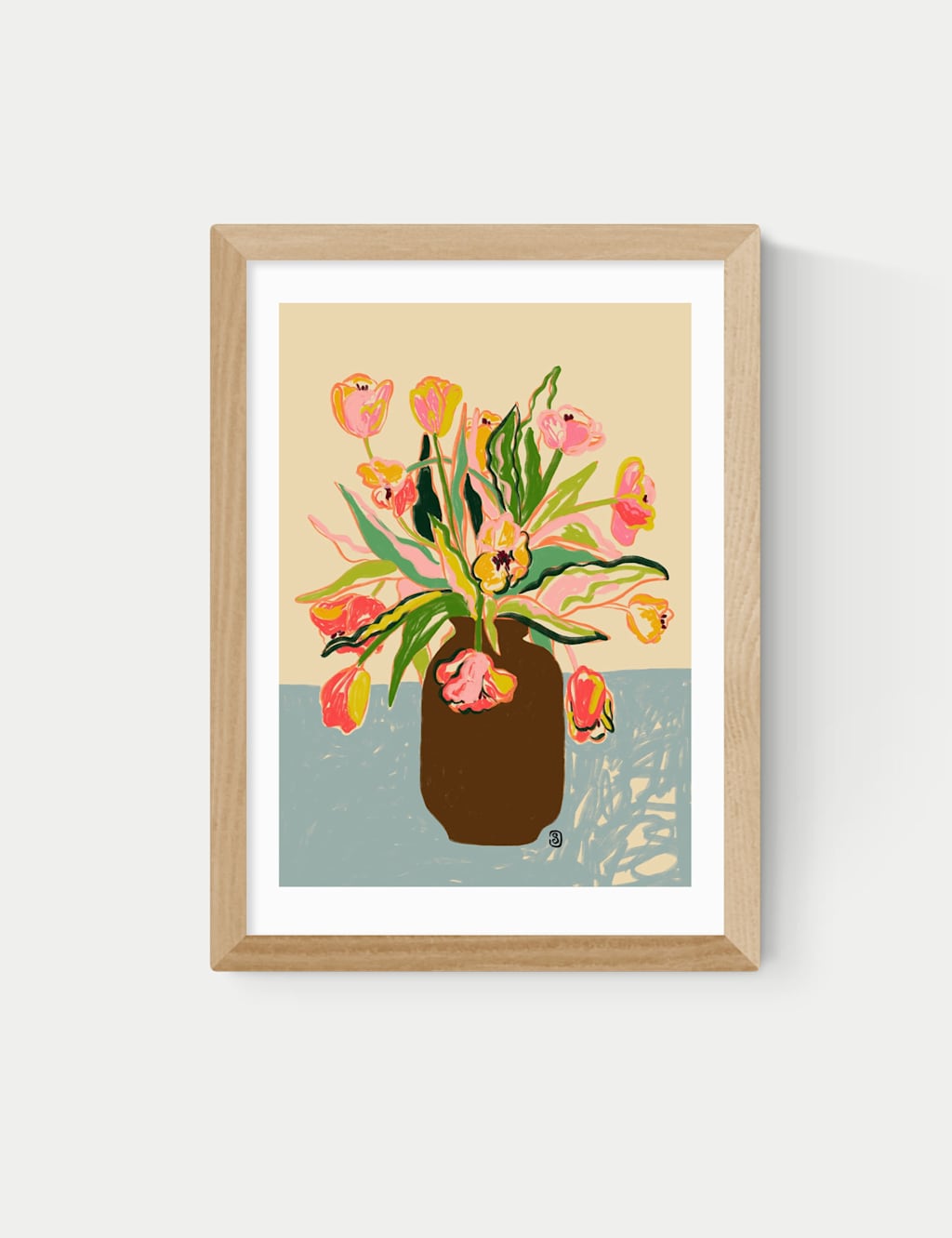 East End Prints Tulips Framed Art Print - A1 - Natural - Available at M&S