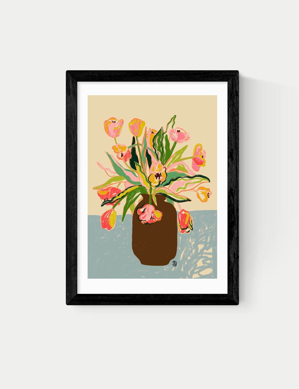 East End Prints Tulips Framed Art Print - A1 - Black - Available at M&S