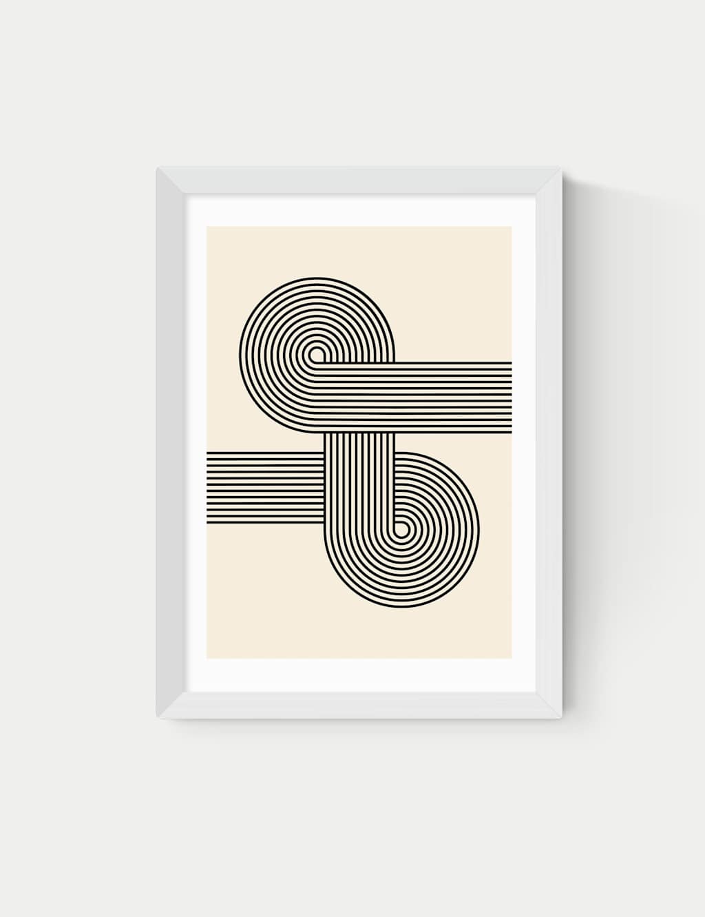 East End Prints Retro Waves Abstract Framed Art - A1 - White - Available at M&S