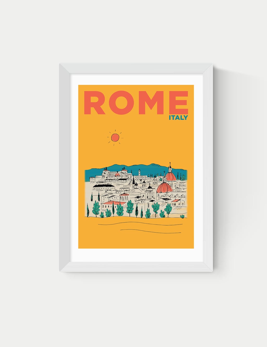 East End Prints Rome Framed Art - A1 - White - Available at M&S