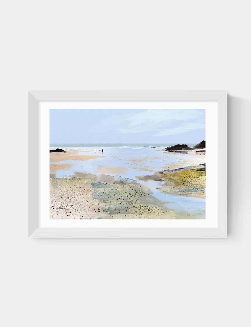 East End Prints Sea View Framed Art Print - A2 - White - Available at M&S