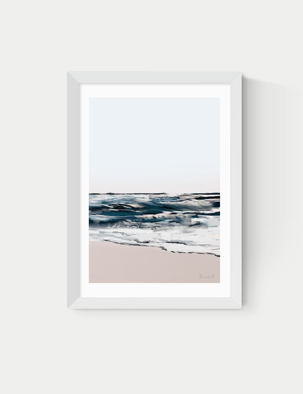 East End Prints Seashore Framed Art Print - A2 - White - Available at M&S