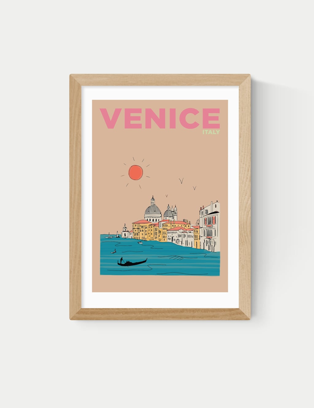 East End Prints Venice Italy Framed Art Print - A2 - Natural - Available at M&S