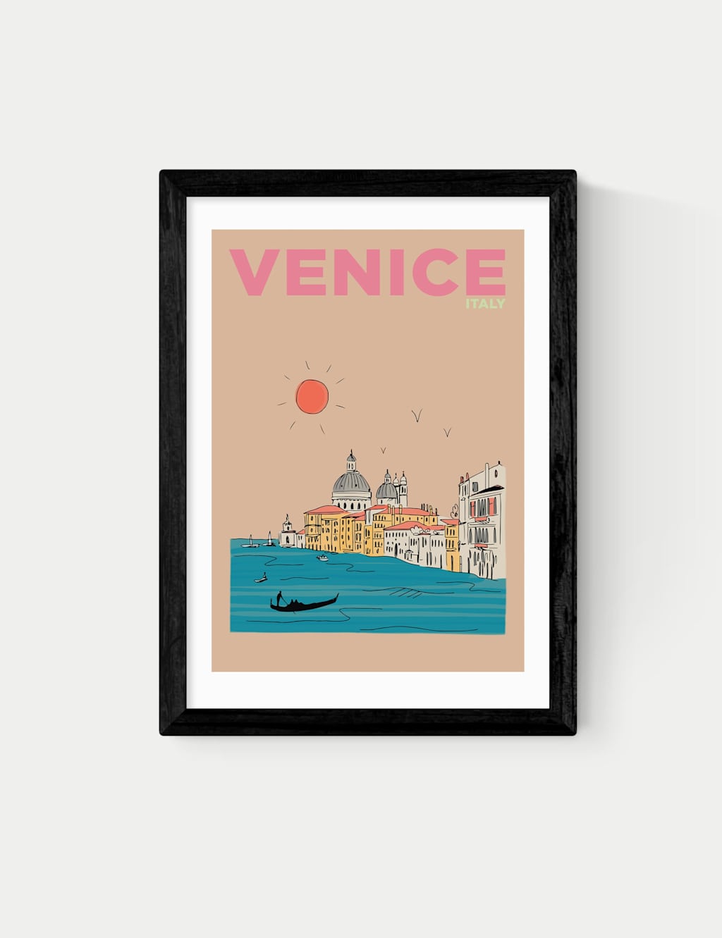 East End Prints Venice Italy Framed Art Print - A3 - Black - Available at M&S