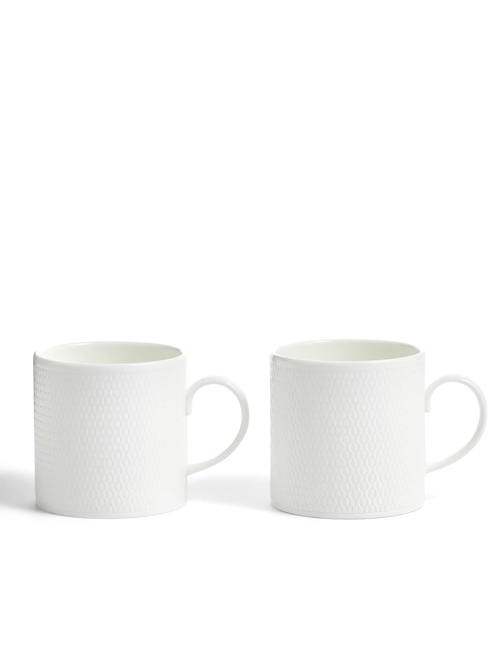 Wedgwood Set of 2 Gio Embossed Mugs - White - Available at M&S