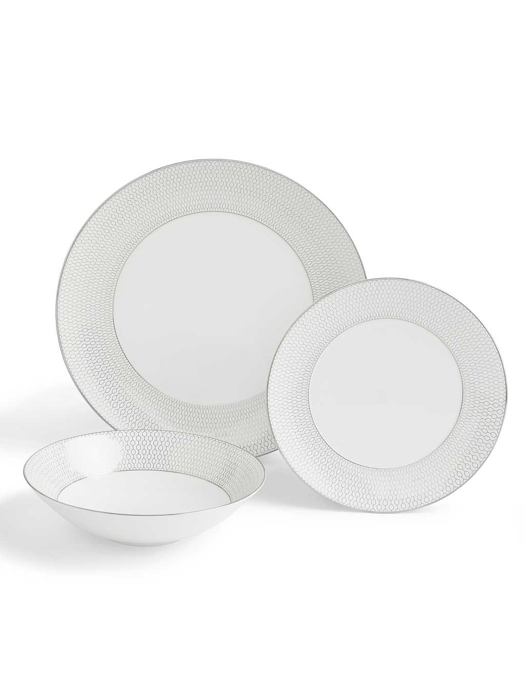Image of Wedgwood 12 Piece Gio Platinum Dinner&hellip;
