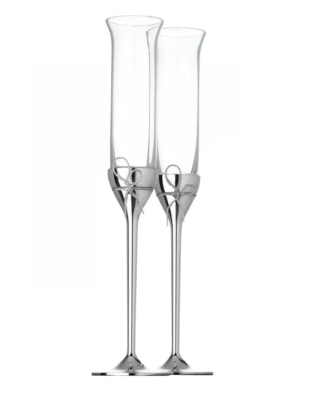 Wedgwood Set of 2 Vera Wang Love Knot Crystal Flutes - Clear - Available at M&S
