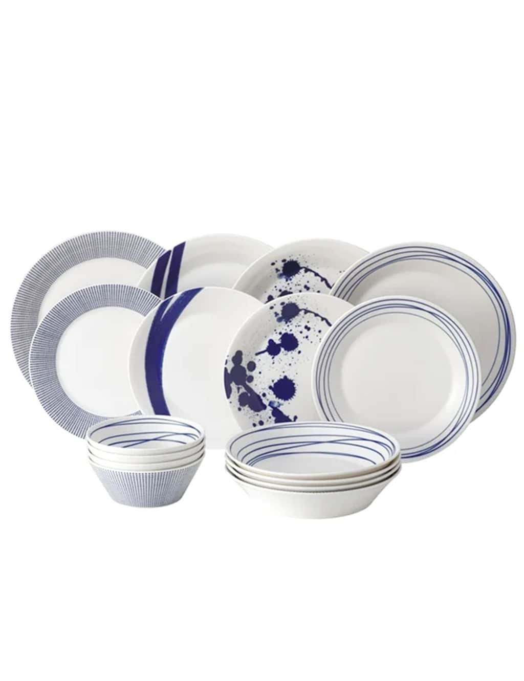 Royal Doulton 16 Piece Dinner Set - Blue Mix - Available at M&S