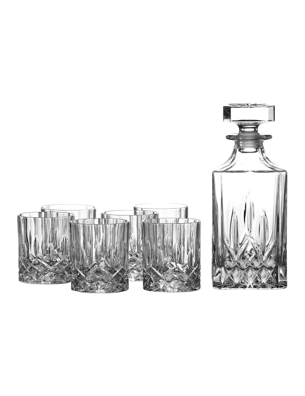 Royal Doulton 7 Piece Seasons Decanter & Tumbler Set - Clear - Available at M&S