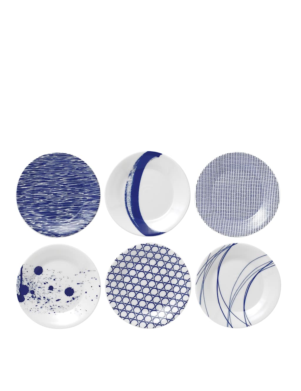 Royal Doulton Set of 6 Pacific Side Plates - Blue Mix - Available at M&S