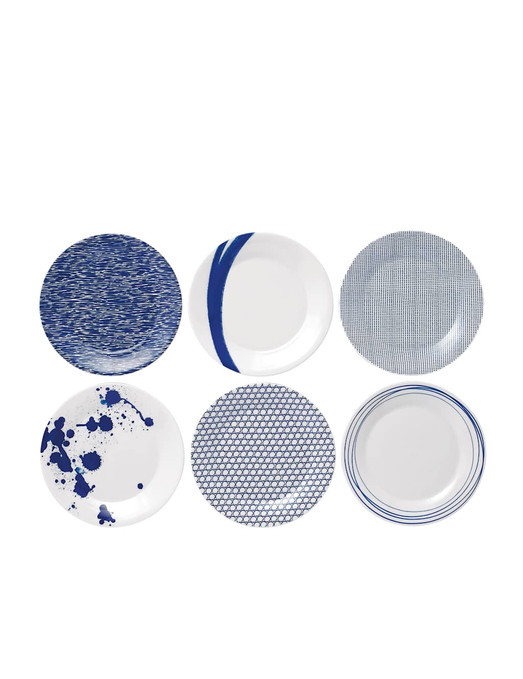 Royal Doulton Set of 6 Pacific Dinner Plates - Blue Mix - Available at M&S