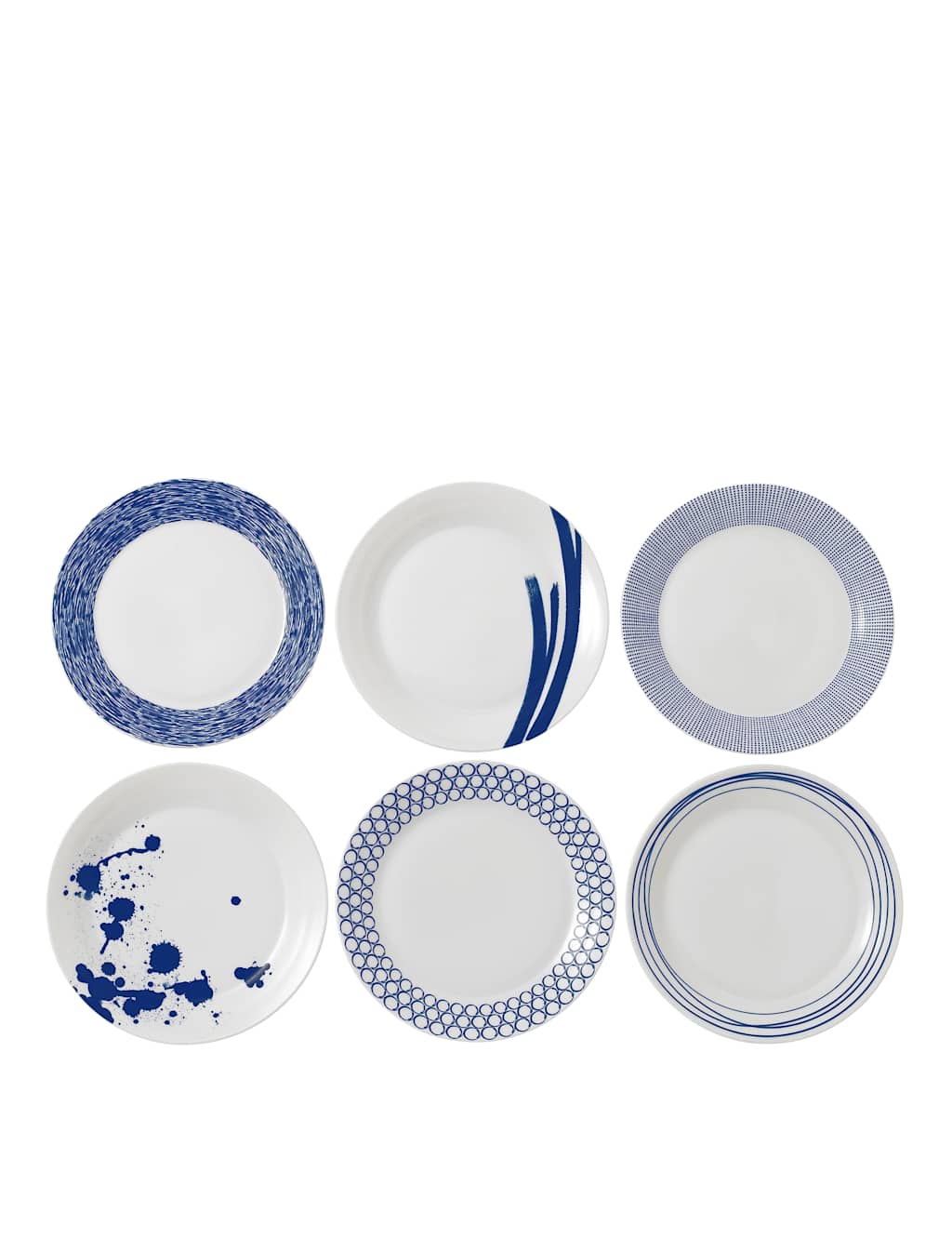 Royal Doulton Set of 6 Pacific Dinner Plates - Blue Mix - Available at M&S