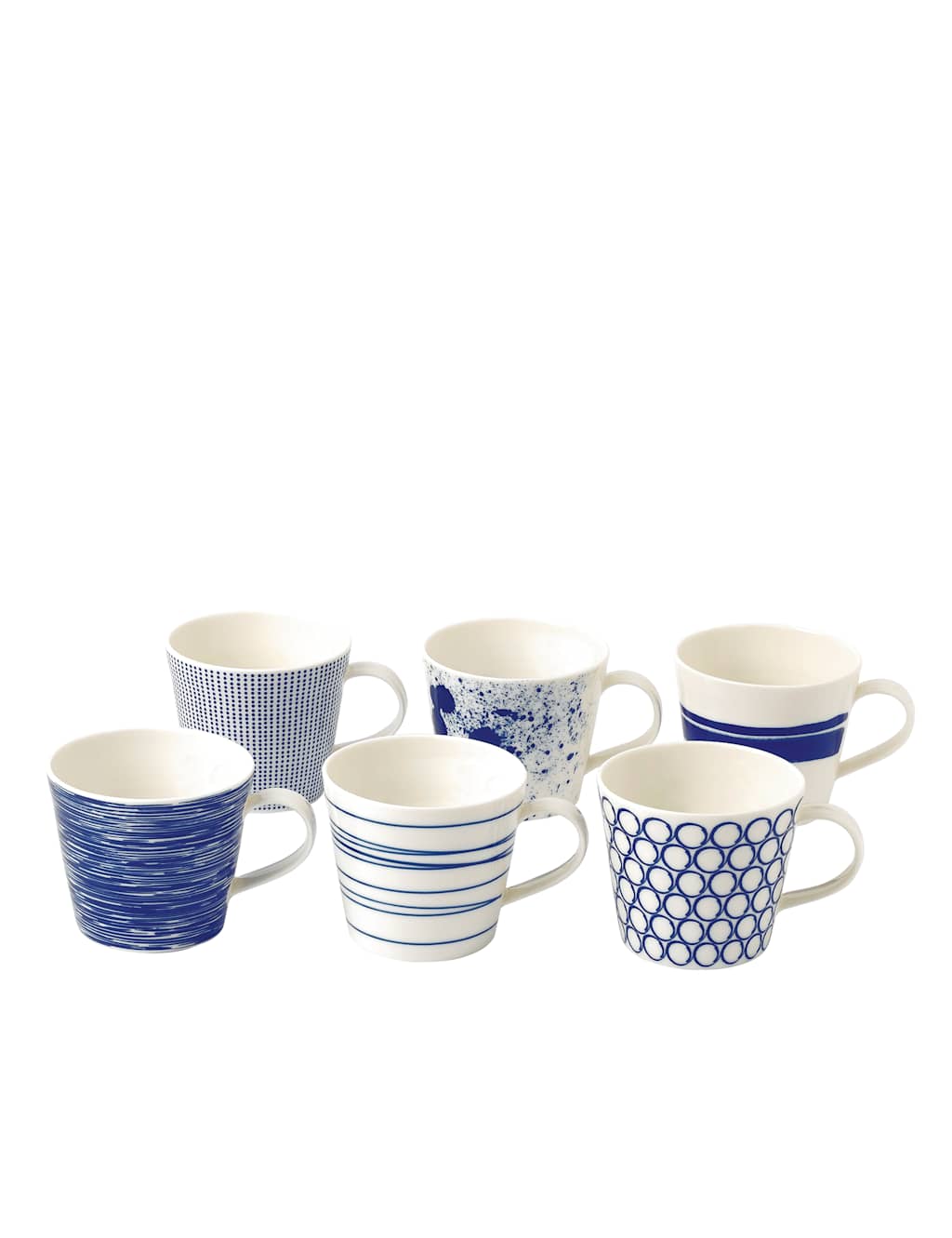 Royal Doulton Set of 6 1815 Pacific Mugs - Blue Mix - Available at M&S