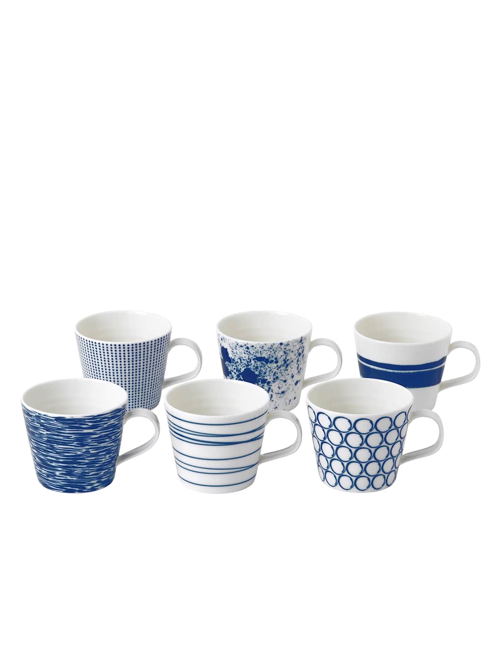 Royal Doulton Set of 6 1815 Pacific Mugs - Blue Mix - Available at M&S