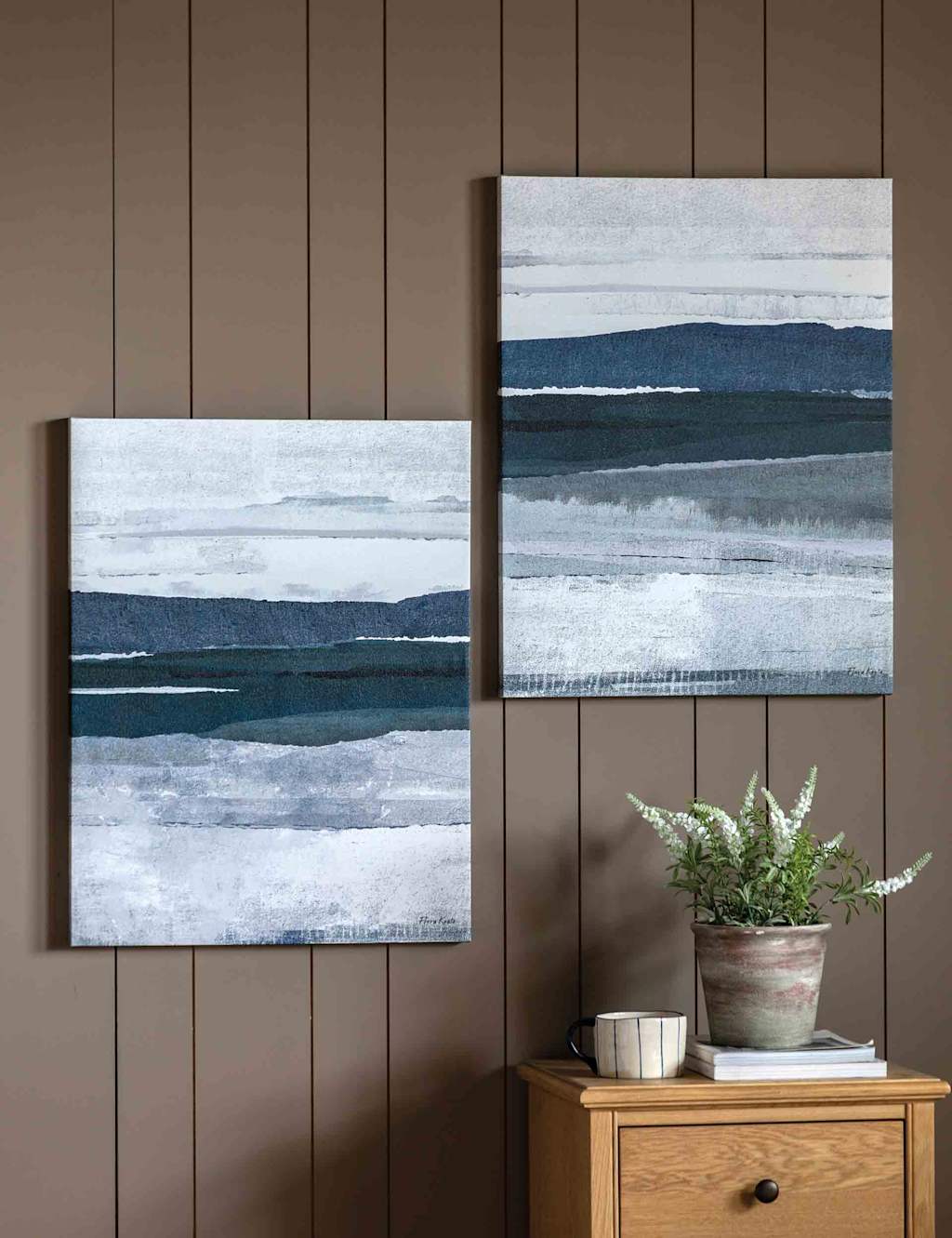 Gallery Direct Set of 2 Calm and Collected Canvas - Blue Mix - Available at M&S