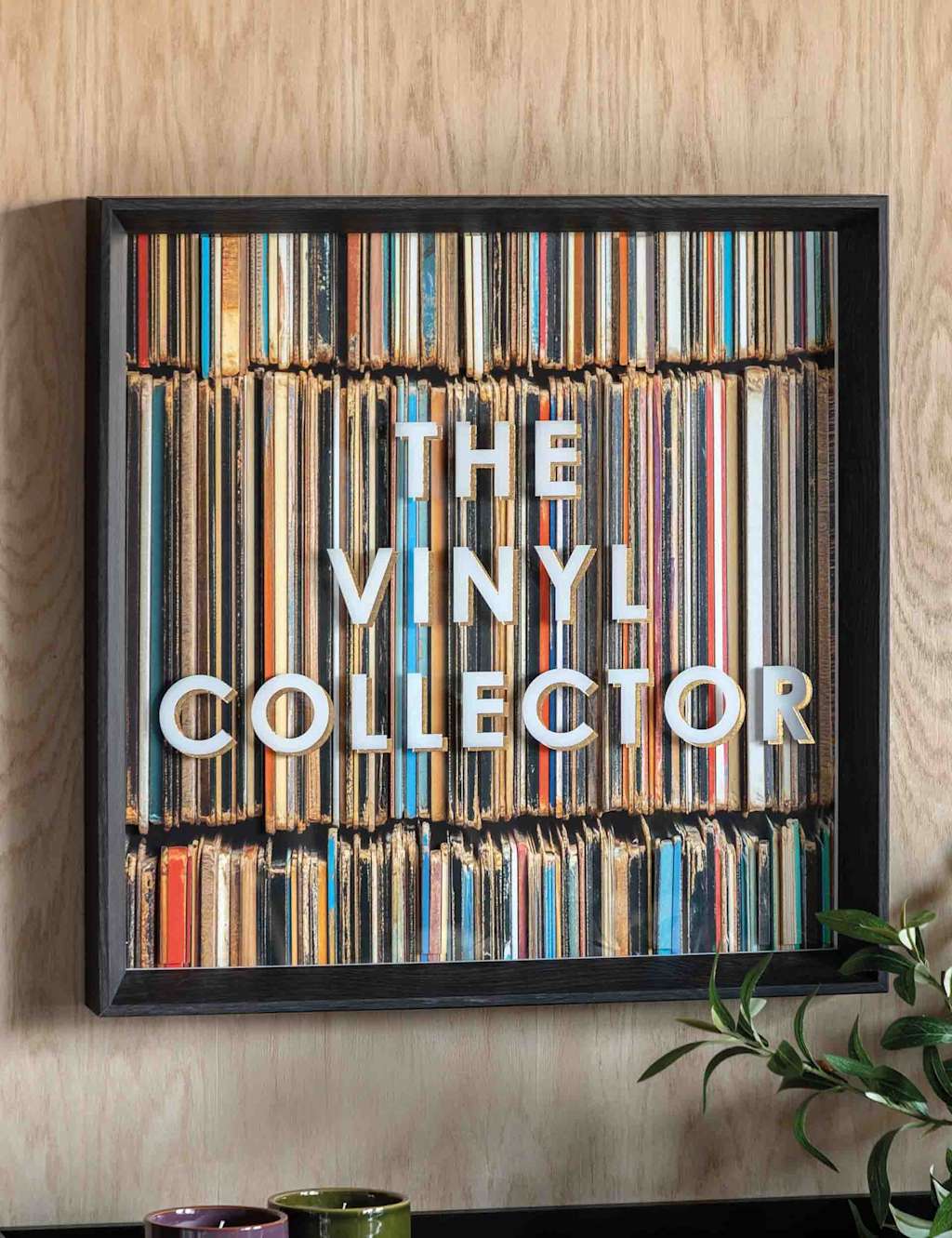 Gallery Direct The Vinyl Collector Square Framed Art - Multi - Available at M&S