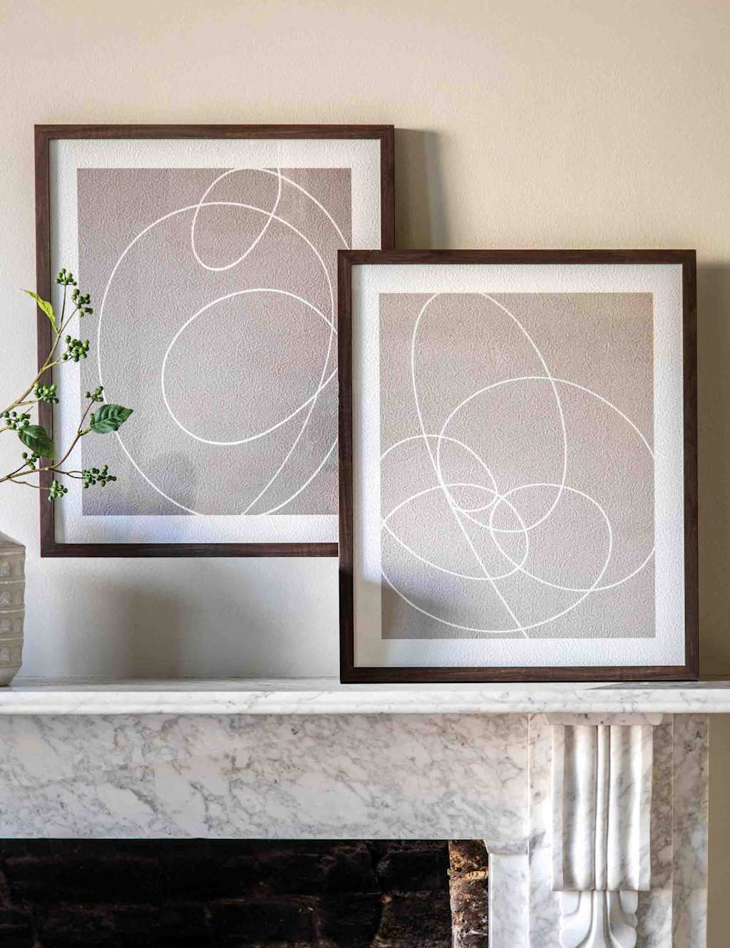 Gallery Direct Set of 2 Continuation Framed Wall Art - Nude - Available at M&S
