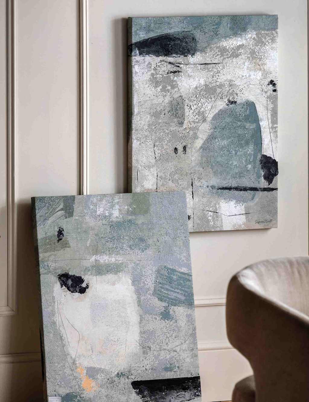 Gallery Direct Set of 2 Insight Canvases - Duck Egg - Available at M&S