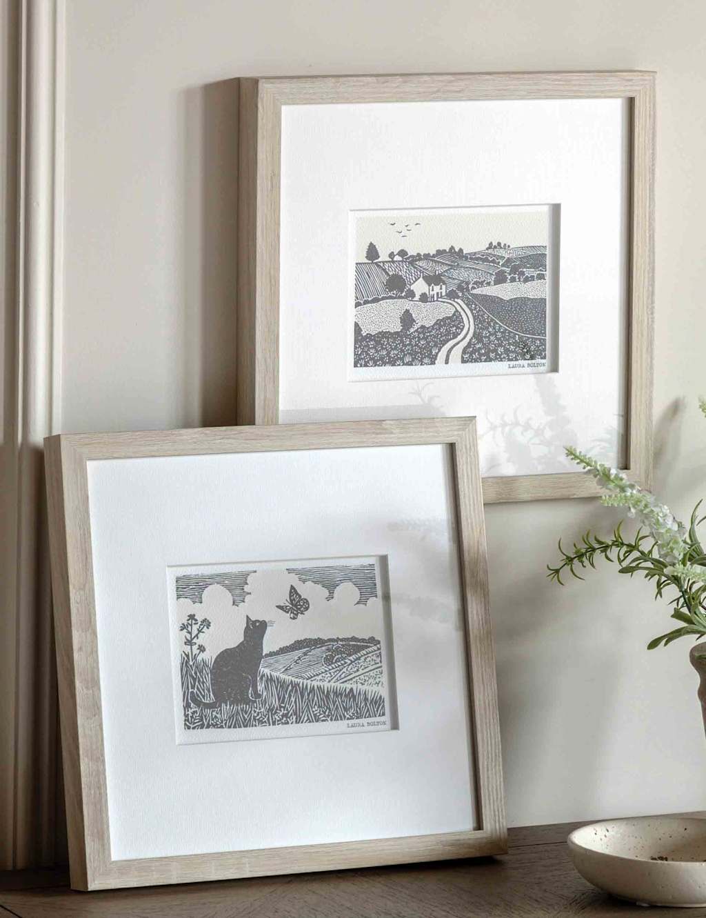Gallery Direct Set of 2 Rural Studies II Framed Wall Art - Black Mix - Available at M&S