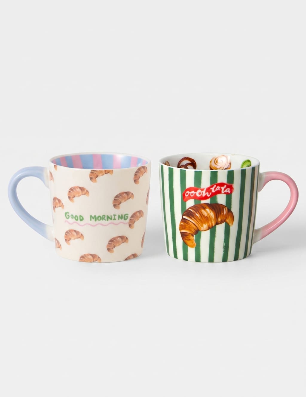 Eleanor Bowmer Set of 2 Croissant Slogan Mugs - Multi - Available at M&S