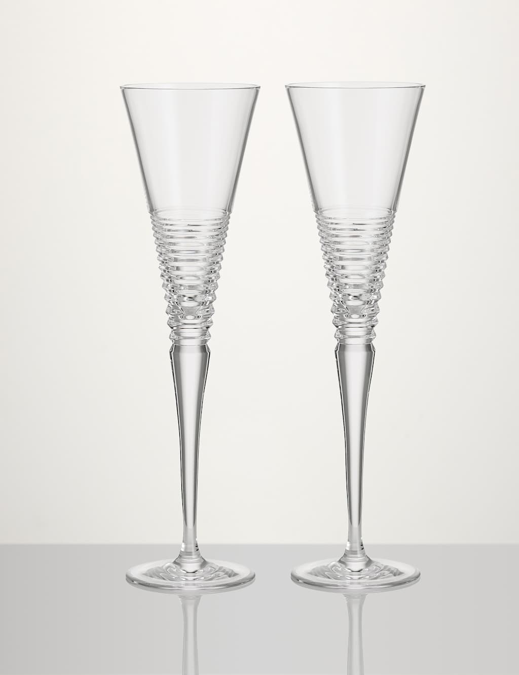 Waterford Set of 2 Circon Crystal Champagne Flutes - Clear - Available at M&S