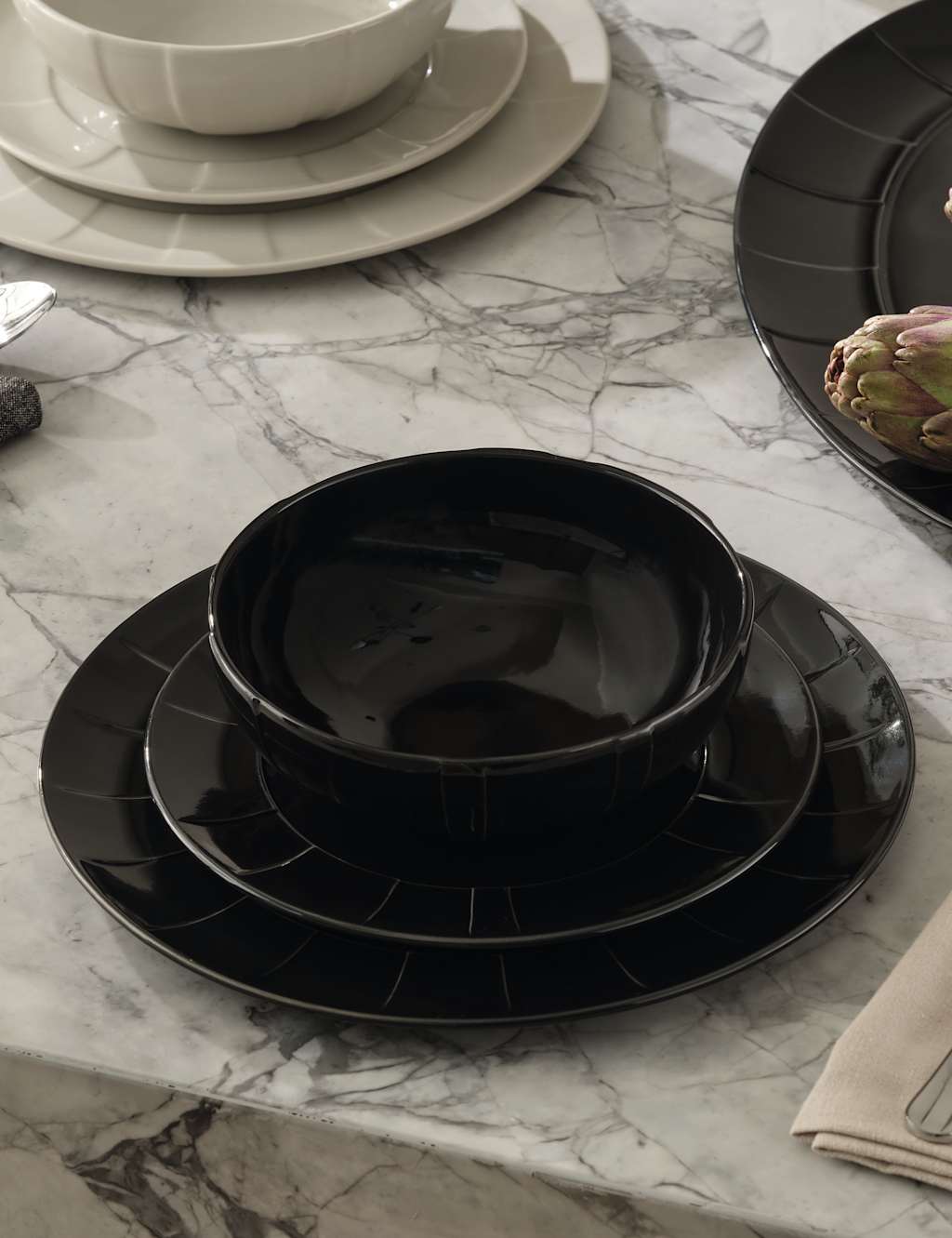 12 Piece Textured Dinner Set