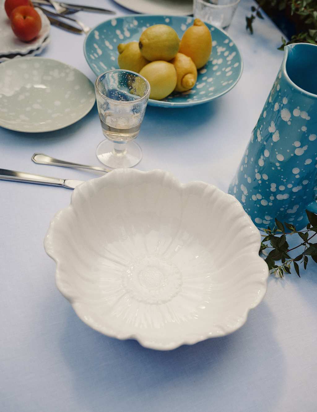 M&S Floral Serving Bowl - White