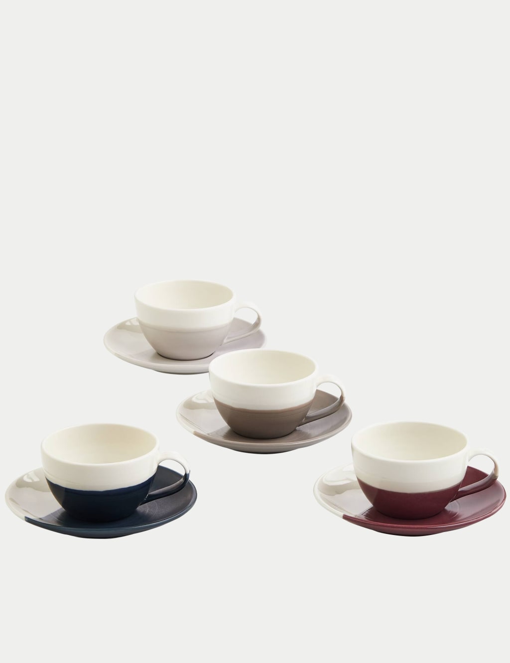 Set of 4 Coffee Studio Cups & Saucers