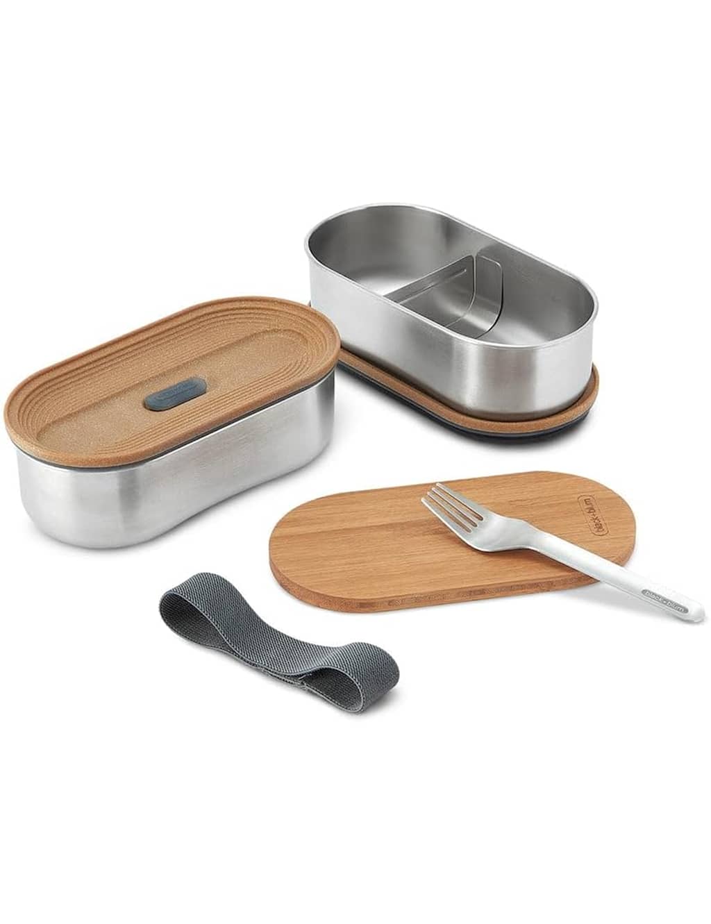 Black+Blum Set of 2 Stainless Steel Bento Boxes Grey