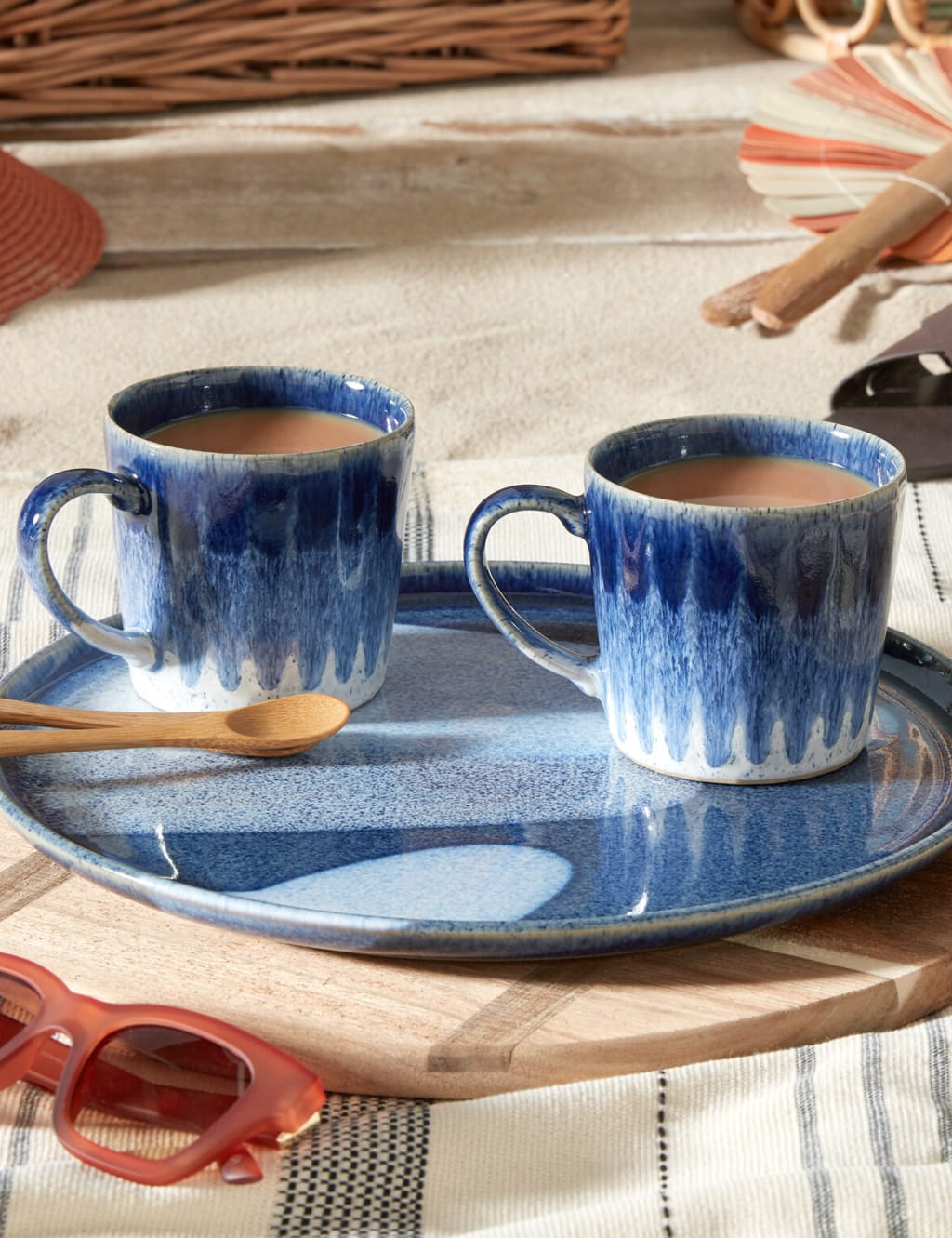 Set of 2 Studio Blue Accent Mugs