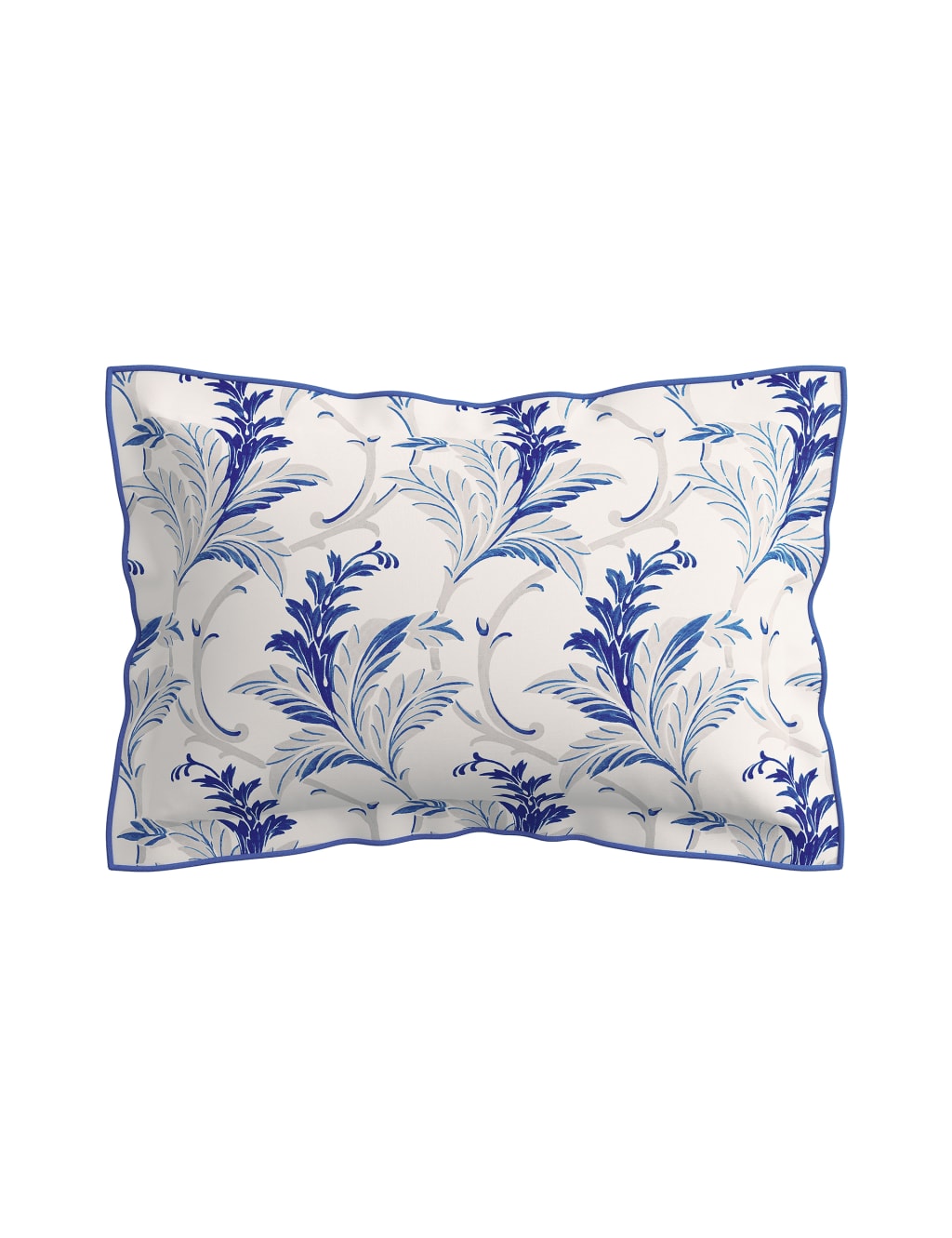 V&A Pure Cotton Baroque Oxford Pillowcase Indigo Mix