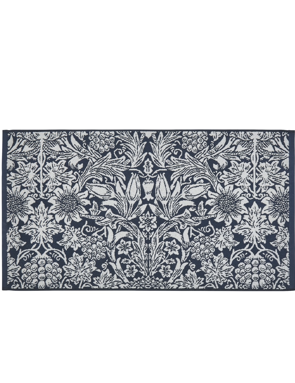 William Morris At Home Pure Cotton Sunflower Bath Mat Navy