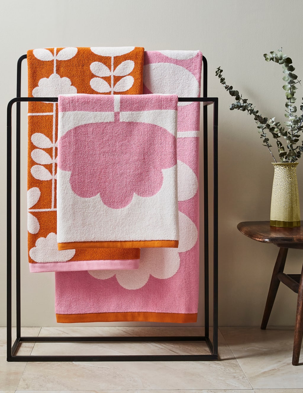 Orla Keily Pure Cotton Cut Stem Bath Towel Paprika