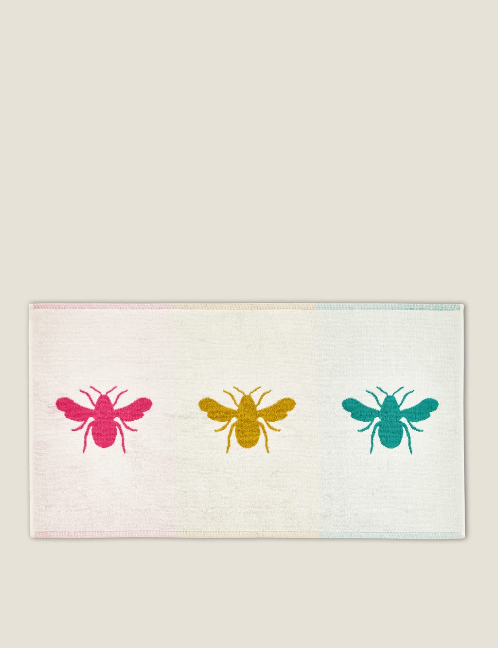 Joules Pure Cotton Rainbow Bee Bath Mat Multi