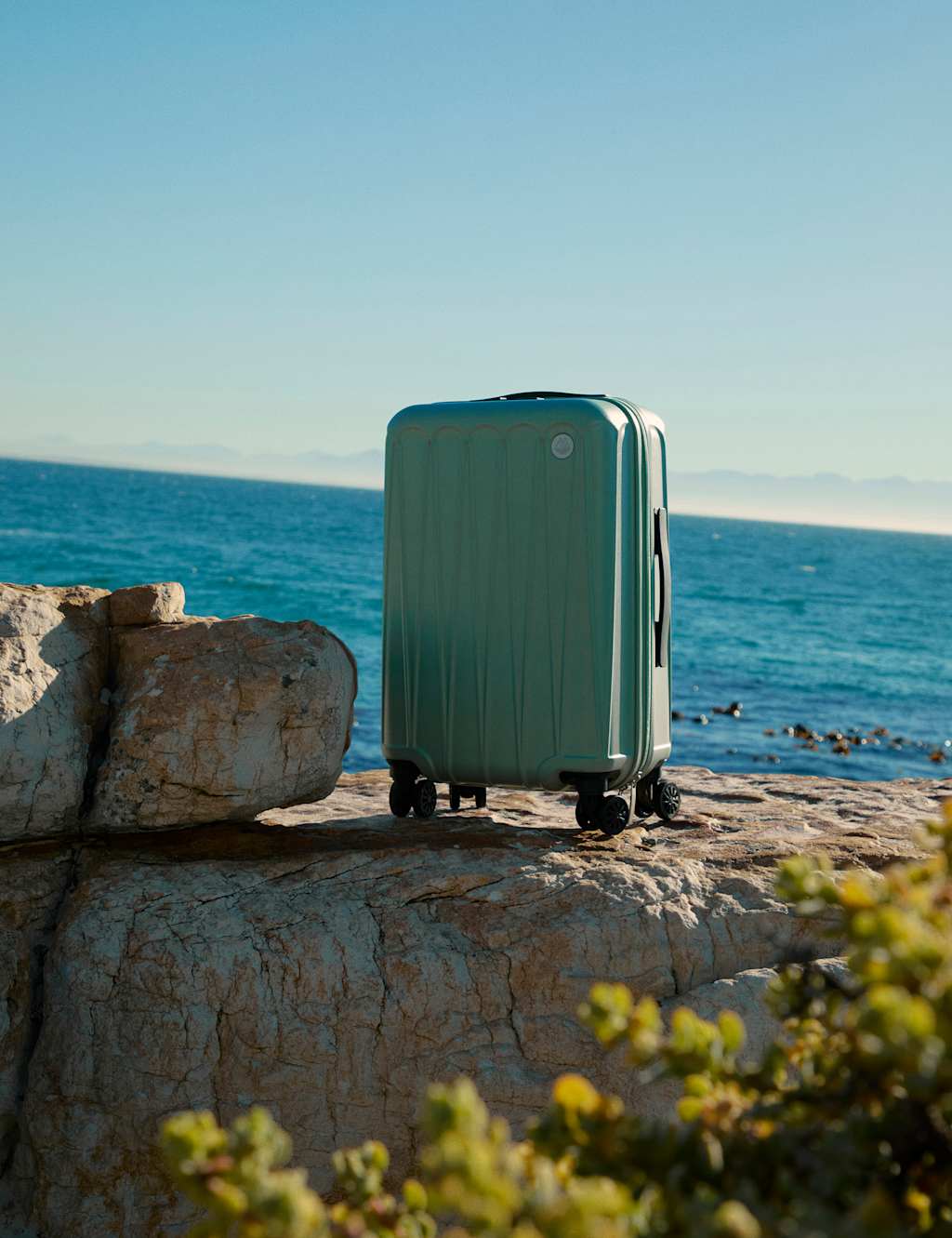 M&S Amalfi 4 Wheel Hard Shell Cabin Suitcase - Sage Green