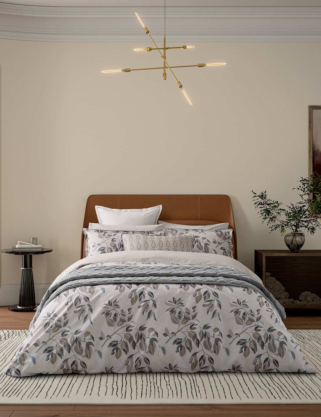 Bedeck Of Belfast 2 Pack Pure Cotton Albany Pillow Cases - Beige Mix - Available at M&S