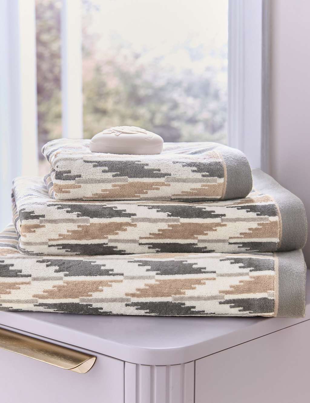 Bedeck Of Belfast Pure Cotton Osanna Towel - Hand Towel - Charcoal Mix - Available at M&S