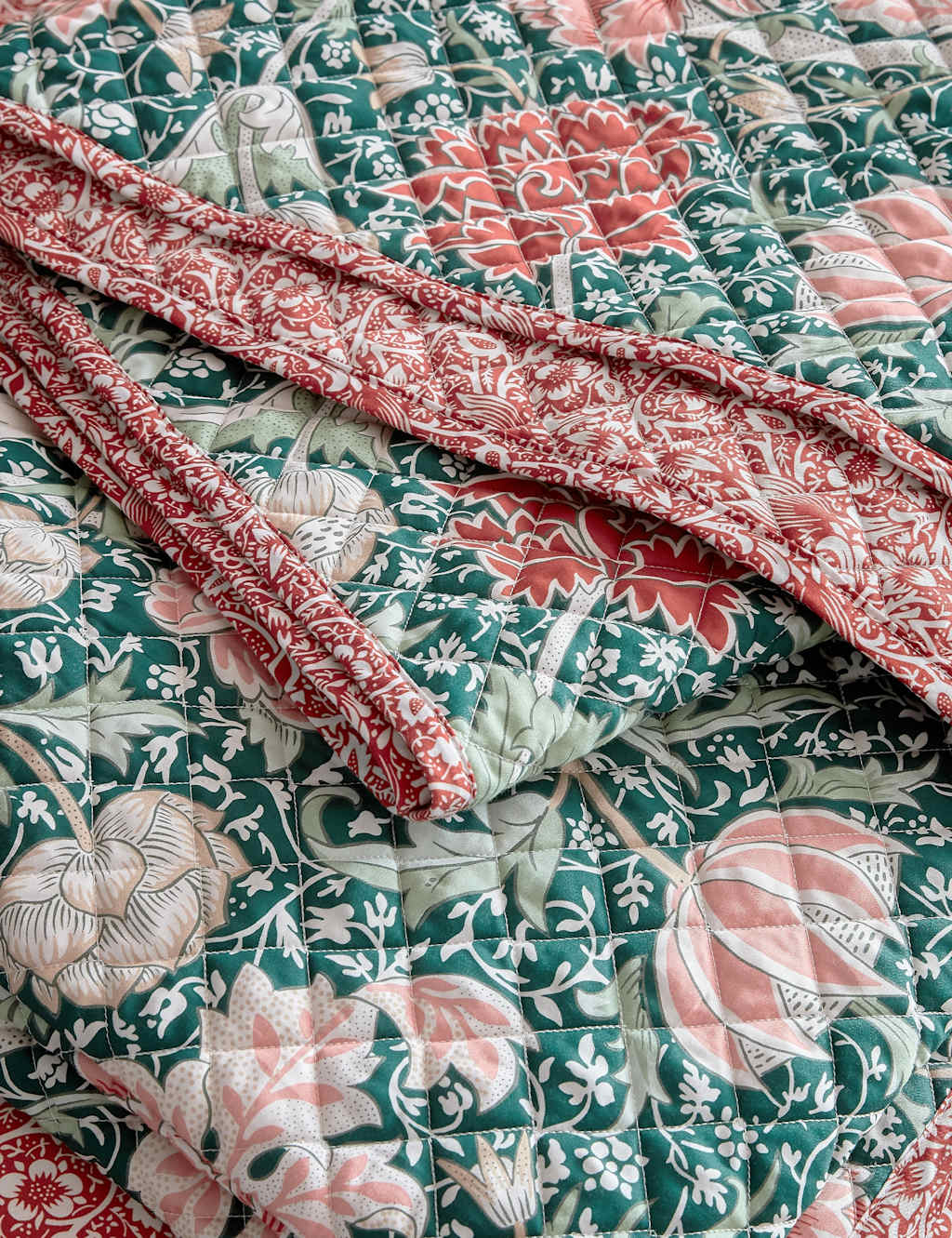 V&A Pure Cotton Chinese Magpie Bedding Set - Large - Green Mix - Available at M&S