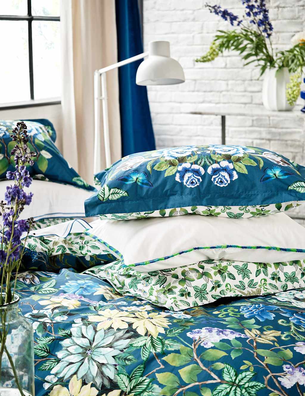 Designers Guild 2 Pack Pure Cotton Eleonora Pillowcases - Multi - Available at M&S