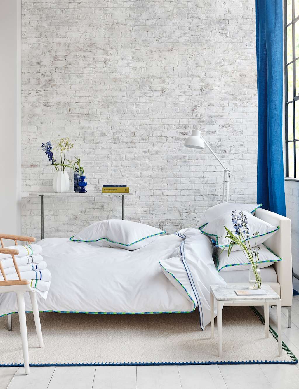 Designers Guild Pure Cotton Percale Burlington Bedding Set - King Size (5 ft) - White Mix - Available at M&S