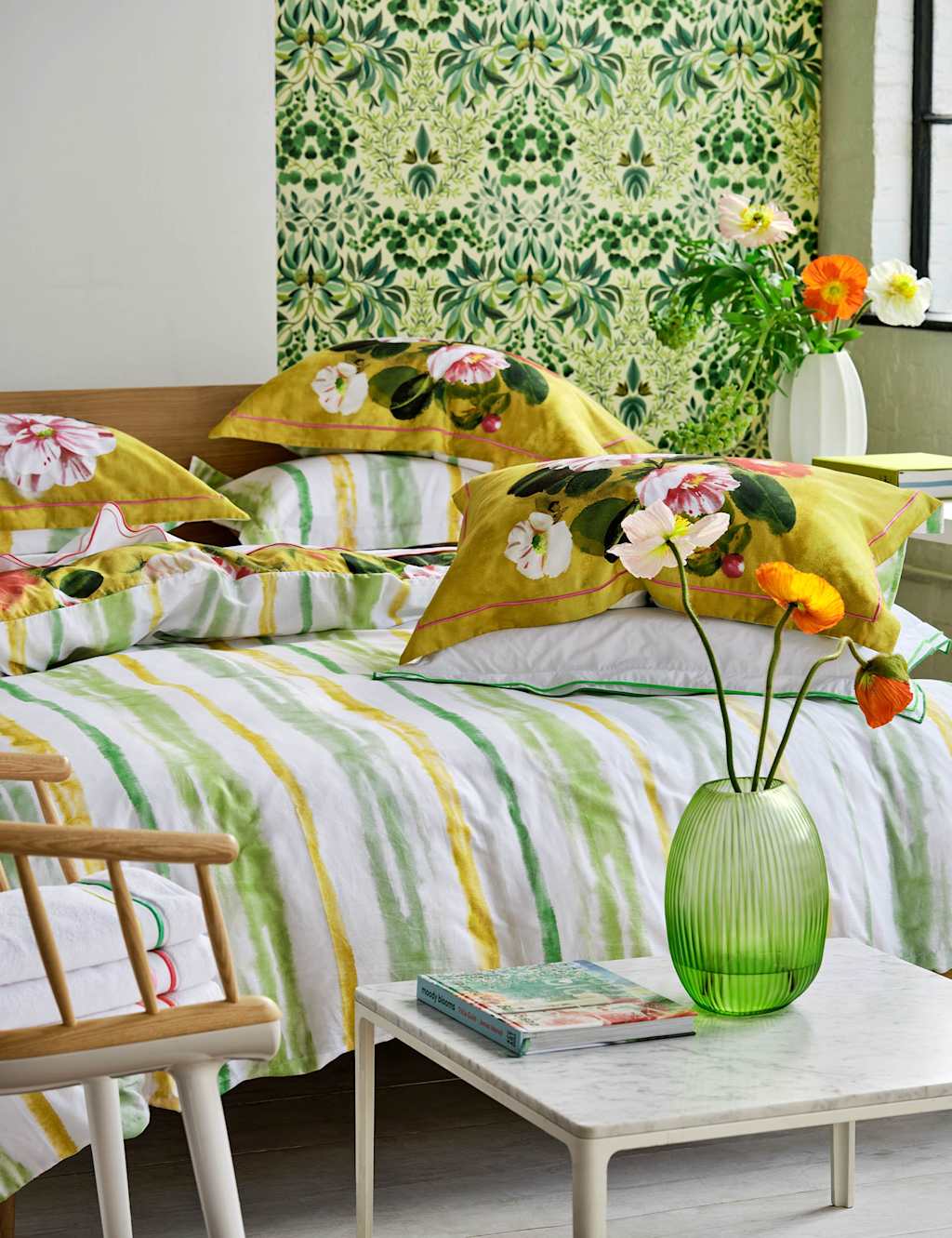 Designers Guild Set of 2 Pure Cotton Camellia Pillowcases - Multi - Available at M&S
