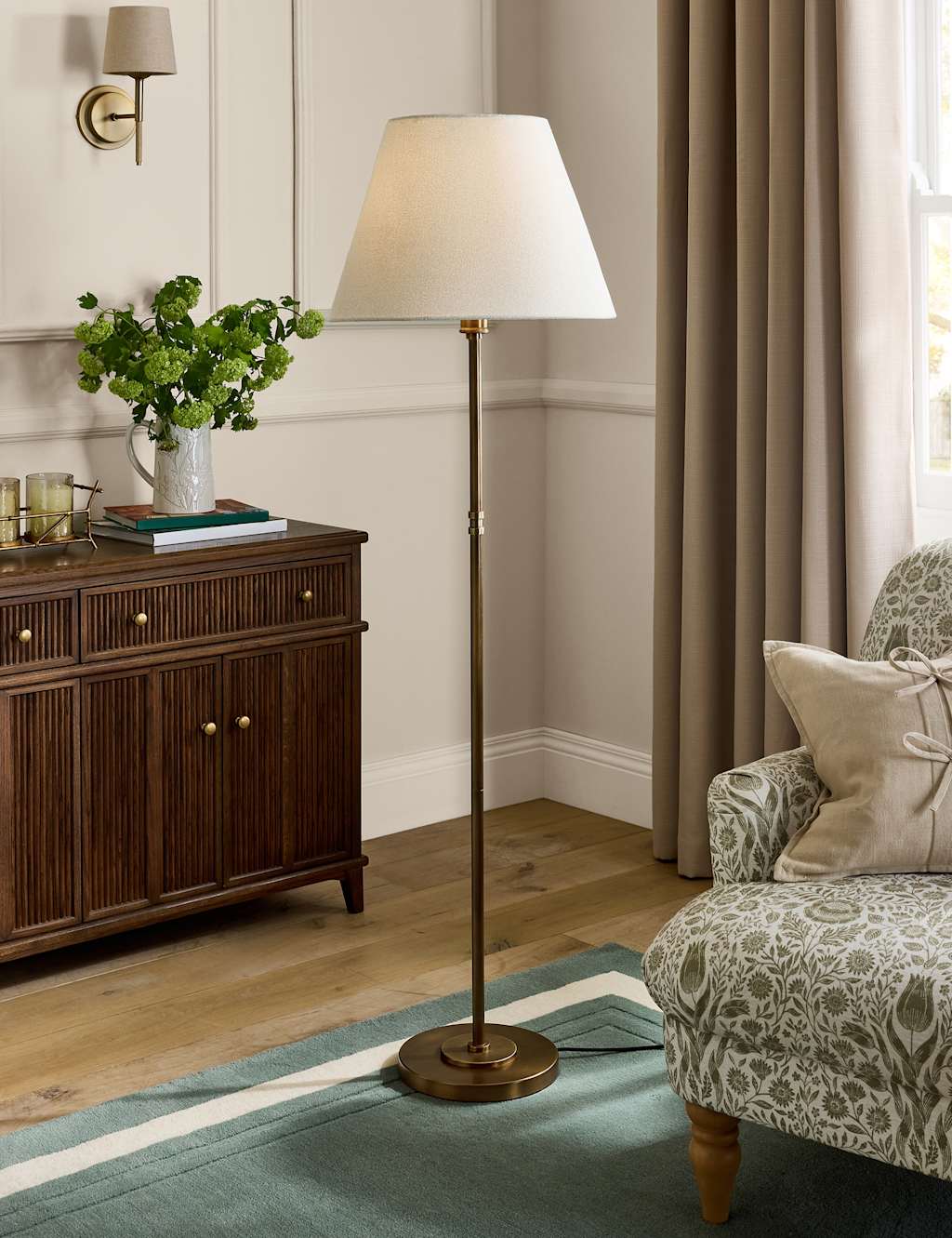 Laura Ashley Denston Metal Floor Lamp - Bronze - Available at M&S