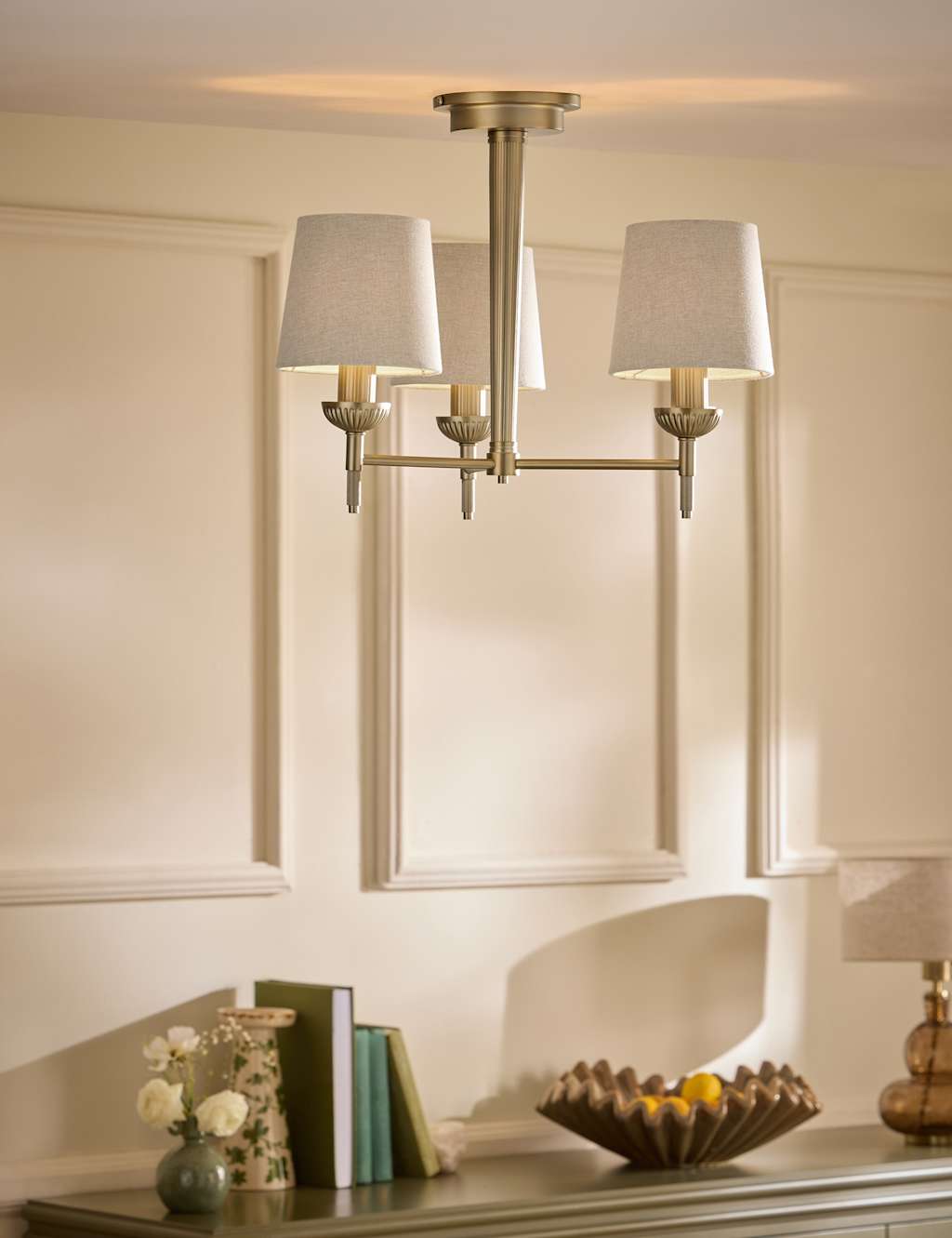 Laura Ashley Sullivan Multi Ceiling Light - Champagne - Available at M&S