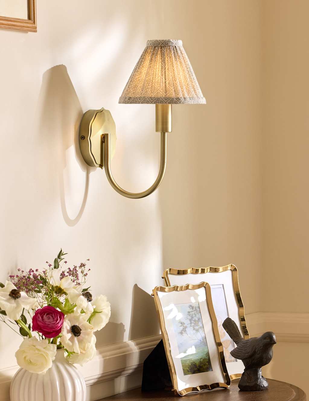 Laura Ashley Willowbrook Metal Wall Light - Antique Brass - Available at M&S